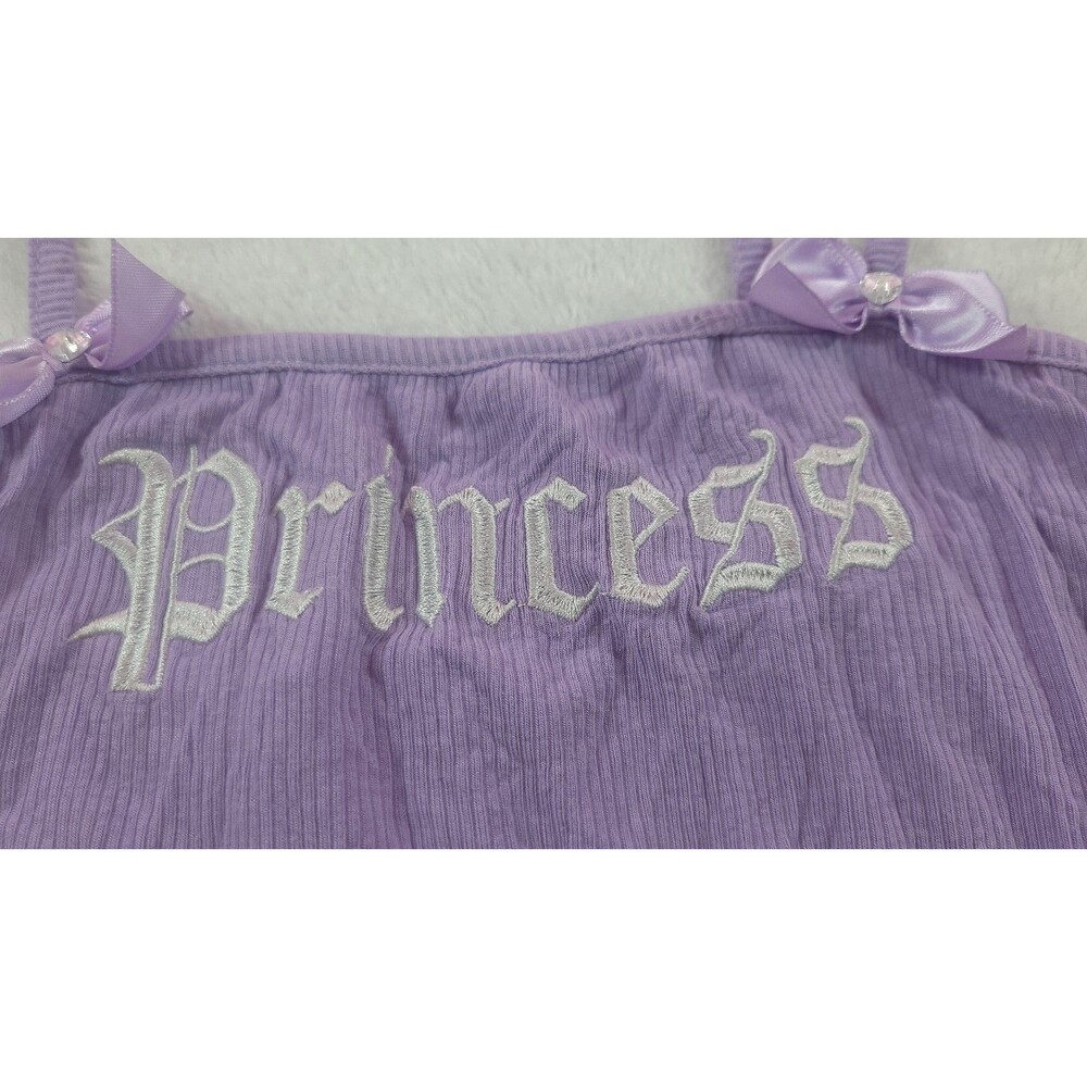 Plastic Money Princess Tank Top Purple Bows Gems Rare Y2K Coquette Cami Sz Small - Picture 6 of 9
